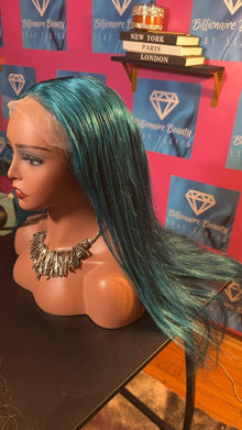  Teal green human hair lace front wig - Billionaire Beauty by Cee