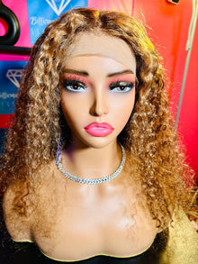  water wave blonde highlights 13x4 HD glueless 30 inch lace front wig - Billionaire Beauty by Cee